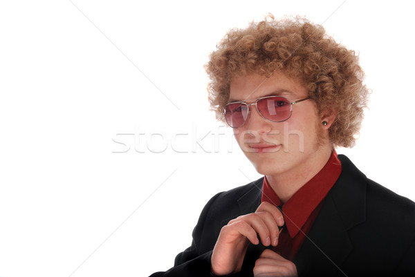 Jovem empresário amarrar homem terno Foto stock © dnsphotography