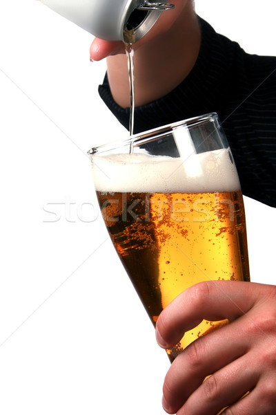 Bier handen server bar drinken Stockfoto © dnsphotography