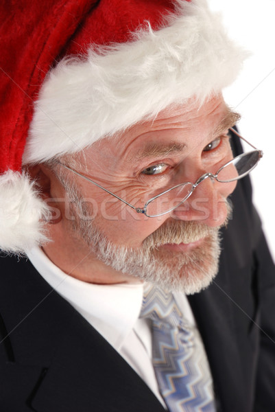 бизнесмен Рождества старший Дед Мороз Hat Сток-фото © dnsphotography