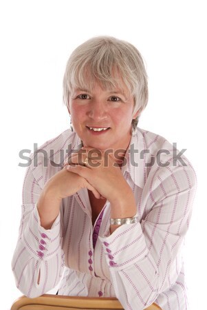 Casual senior mulher branco pose Foto stock © dnsphotography