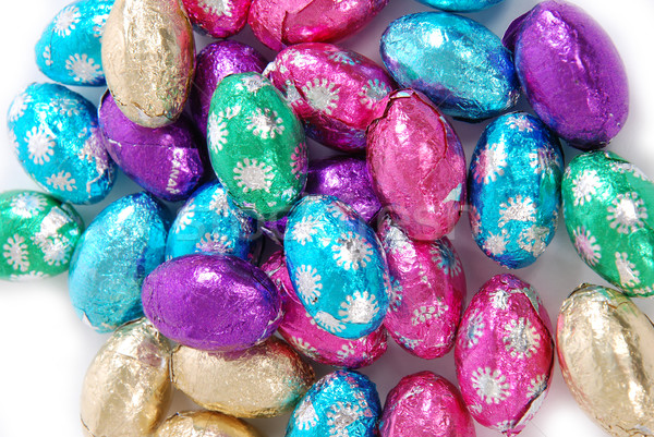 пасхальных яиц шоколадом белый Пасху весны продовольствие Сток-фото © dnsphotography