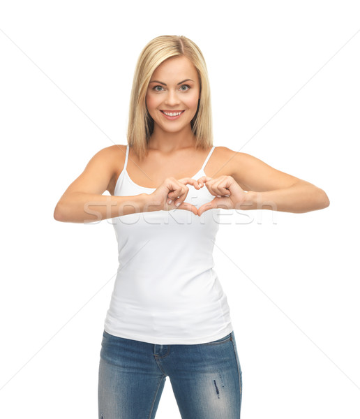 woman showing heart shape Stock photo © dolgachov