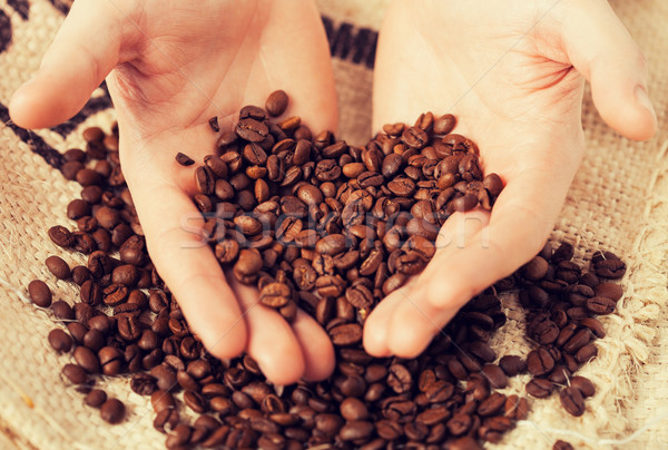 man holding coffee beans Stock photo © dolgachov
