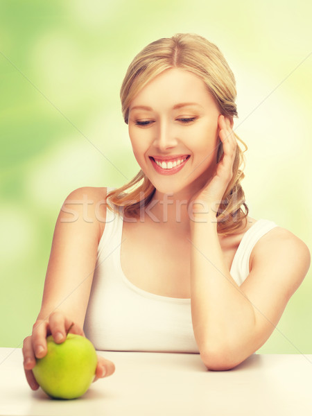 woman with green apple Stock photo © dolgachov