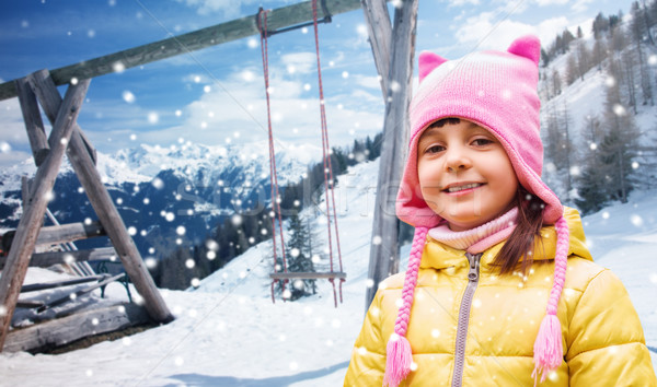 Heureux belle petite fille portrait hiver enfance [[stock_photo]] © dolgachov