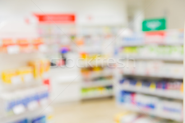 Gyógyszertár drogéria szoba gyógyszer egészségügy elmosódott Stock fotó © dolgachov