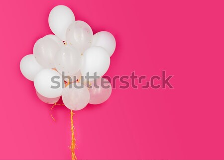 Weiß Helium Ballons rosa Feiertage Stock foto © dolgachov