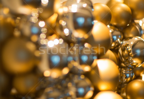 Gouden christmas decoratie guirlande kralen vakantie Stockfoto © dolgachov