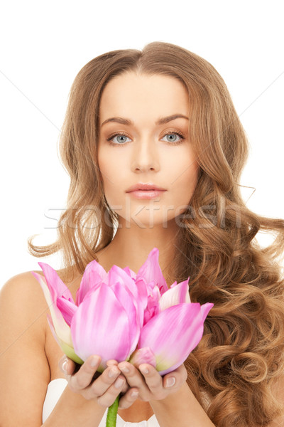 商业照片: 佳人 · 莲花 · 图片 · 女子 · 女孩 · 头发