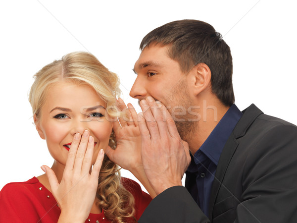 man and woman spreading gossip Stock photo © dolgachov