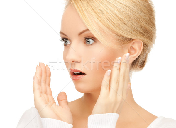 [[stock_photo]]: étonné · femme · photos · main · visage