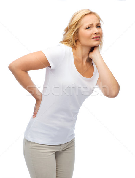 Malheureux femme souffrance mal de dos personnes santé [[stock_photo]] © dolgachov