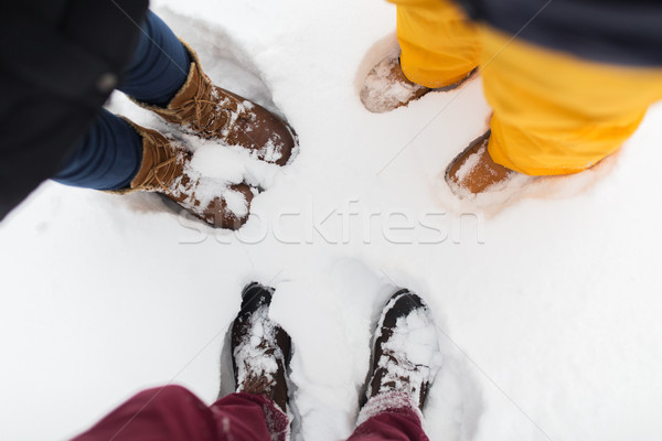 group of people feet on snow Stock photo © dolgachov