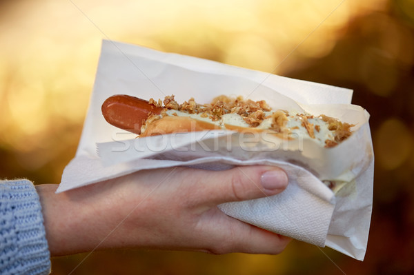 Zdjęcia stock: Strony · hot · dog · fast · food · ludzi · niezdrowe · jedzenie