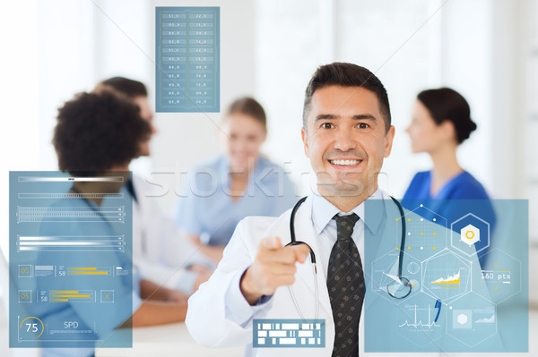 Gelukkig arts groep ziekenhuis geneeskunde gezondheidszorg Stockfoto © dolgachov