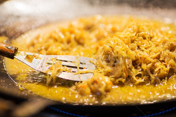Varza varza wok tigaie alimente gătit Imagine de stoc © dolgachov