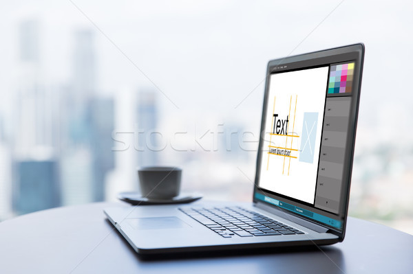 Stok fotoğraf: Dizüstü · bilgisayar · grafik · editör · program · tablo · teknoloji