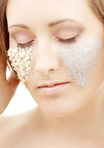 żel piękna kobieta twarz oczy relaks Zdjęcia stock © dolgachov