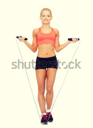 Fitness instructor alb femeie sportiv Imagine de stoc © dolgachov