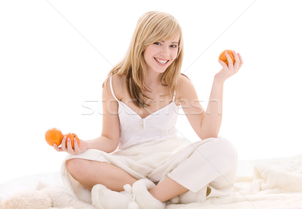 Oranges lumineuses photos femme alimentaire [[stock_photo]] © dolgachov