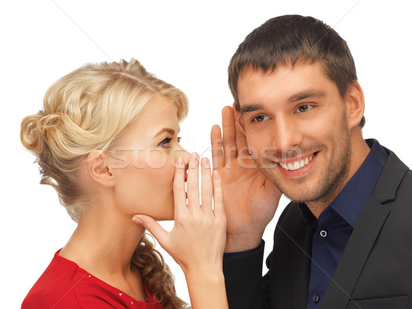 Homme femme potins accent affaires fille Photo stock © dolgachov