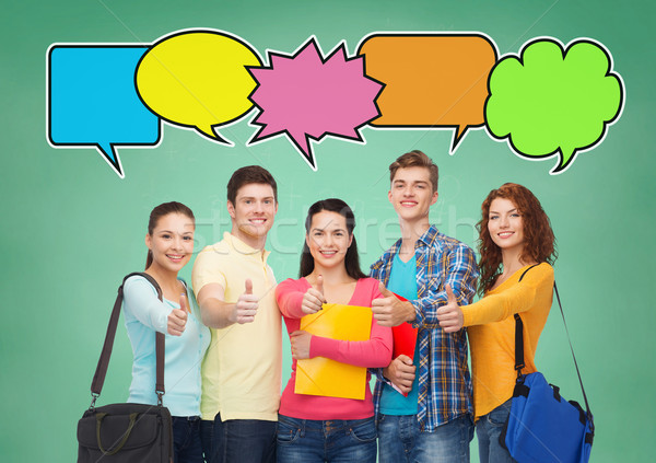 Foto stock: Grupo · sorridente · estudantes · escolas