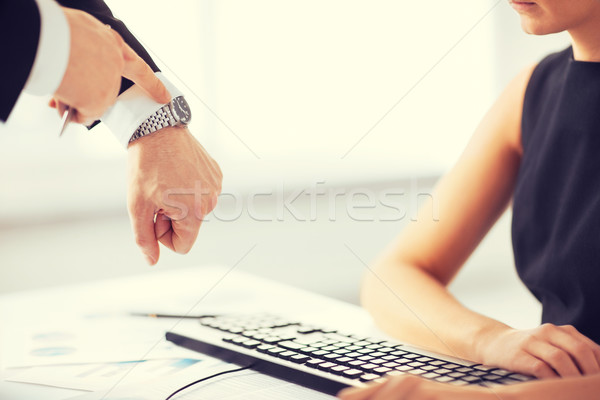 boss and worker at work having conflict Stock photo © dolgachov