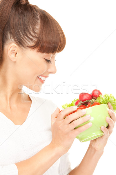 beautiful housewife with vegetables Stock photo © dolgachov