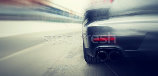 close up of car riding on highway from back Stock photo © dolgachov