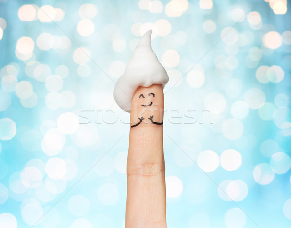 close up of one finger with bath foam Stock photo © dolgachov