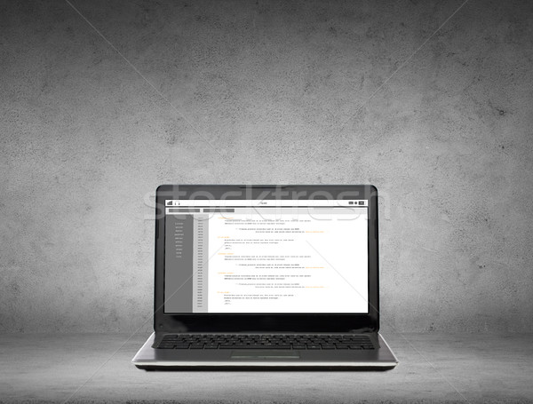 Laptop ecran tehnologie programare gri Imagine de stoc © dolgachov