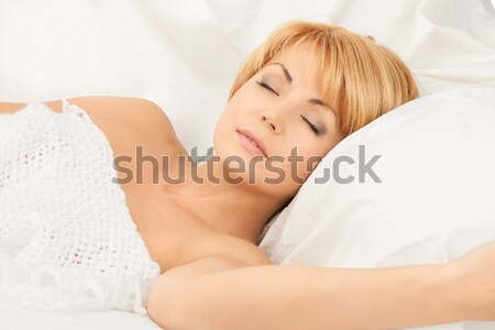 Dormir femme lumineuses photos visage de femme Photo stock © dolgachov