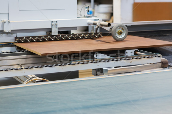 chipboards on conveyer at furniture factory Stock photo © dolgachov