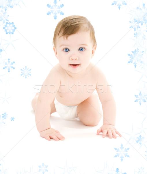 Bebê menino brilhante quadro fralda Foto stock © dolgachov