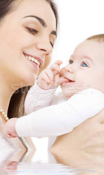 Baby mama zdjęcie szczęśliwy matka wody Zdjęcia stock © dolgachov