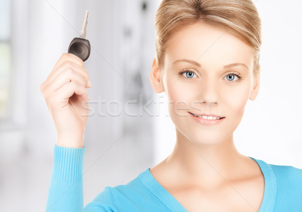 happy woman with car key Stock photo © dolgachov