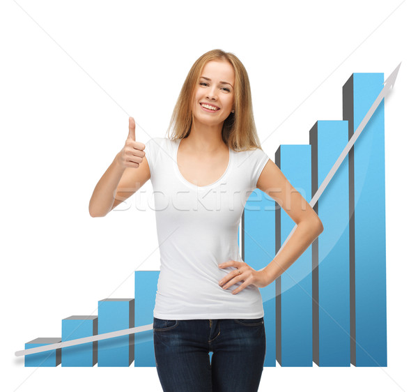 女性実業家 ビッグ 3D グラフ 美しい ストックフォト © dolgachov