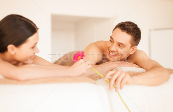 Casal estância termal quadro salão massagem mulher Foto stock © dolgachov