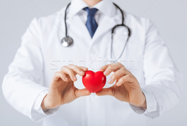 Stock photo: man hands with heart