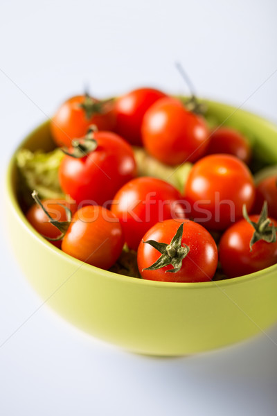 [[stock_photo]]: Tomates · cerises · bol · alimentaire · cuisson · cuisine · salade