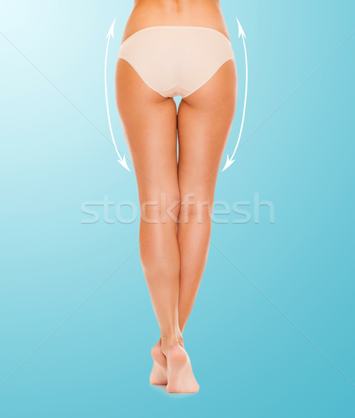 [[stock_photo]]: Femme · longues · jambes · coton · sous-vêtements · santé · beauté