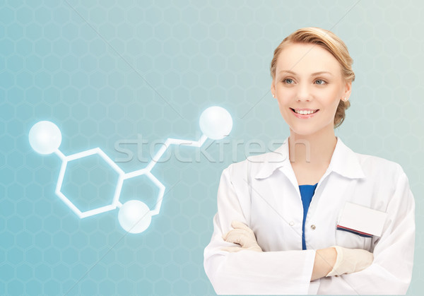 Stock fotó: Mosolyog · női · orvos · egészségügy · gyógyszer · technológia