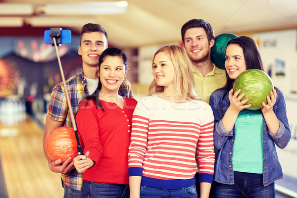 Foto stock: Feliz · amigos · toma · bolera · club · personas