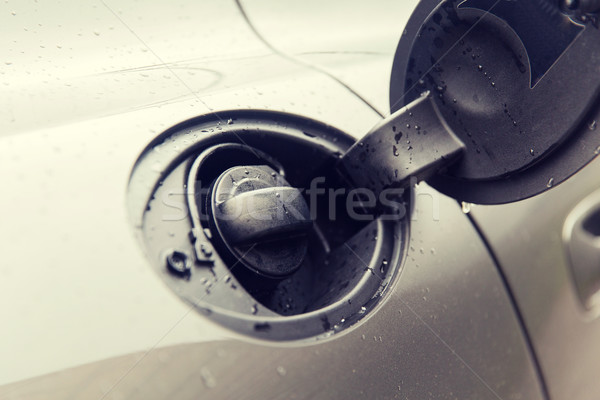 Stock photo: close up of car open fuel tank