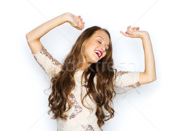 Boldog fiatal nő tinilány jelmez emberek stílus Stock fotó © dolgachov