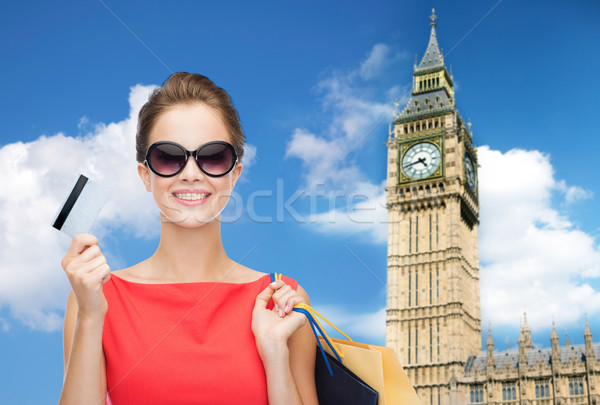 Stockfoto: Vrouw · boodschappentas · creditcard · Londen · mensen · vakantie