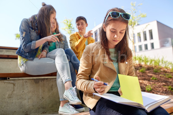 student girl suffering of classmates mockery Stock photo © dolgachov