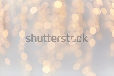 christmas decoration or garland lights bokeh Stock photo © dolgachov