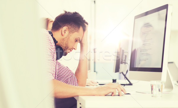 Stock photo: stressed software developer at office