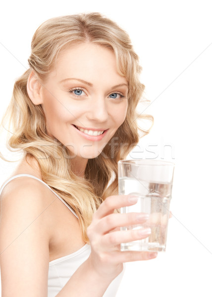 beautiful woman with glass of water Stock photo © dolgachov